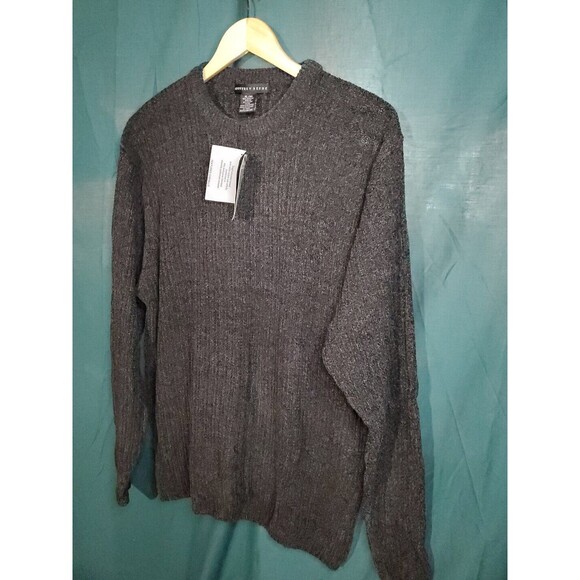 Geoffrey Beene Men's Black/Charcoal Long Sleeve Sweater Size XL Extra Soft NWT - Picture 2 of 7